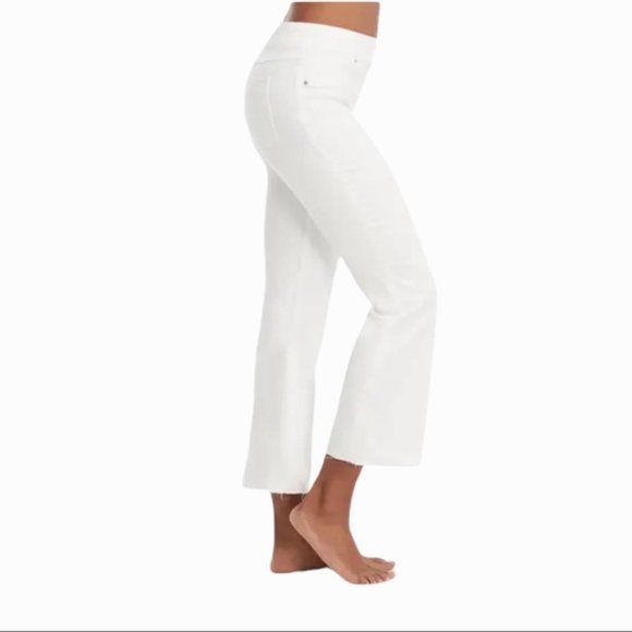 Spanx Distressed Cropped Flared Denim Jeans - Picture 2 of 6